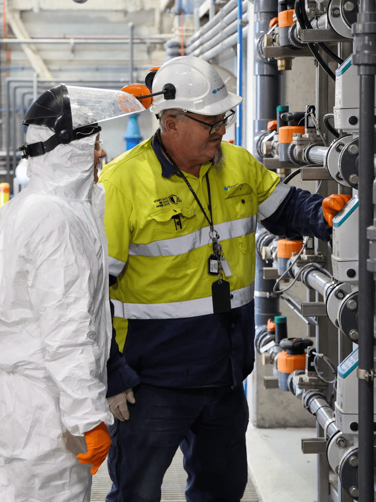 Two Barwon Water employees at a worksite
