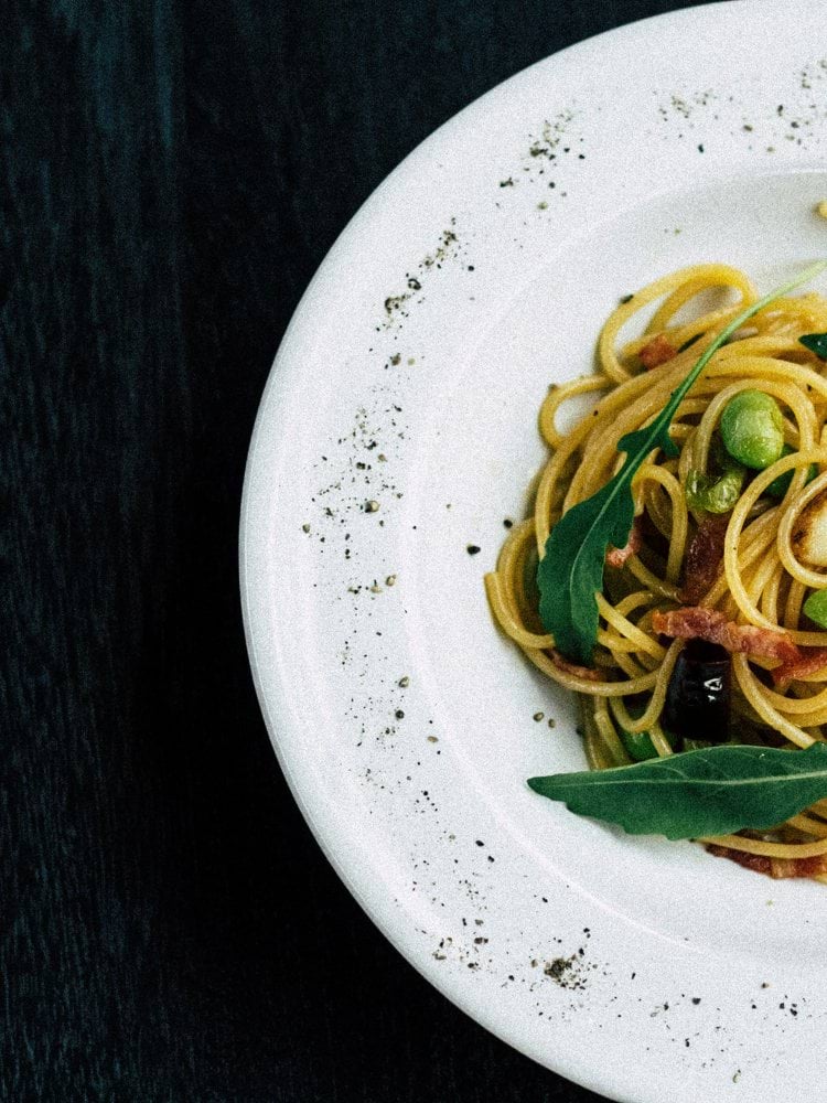 photo of cooked pasta on plate