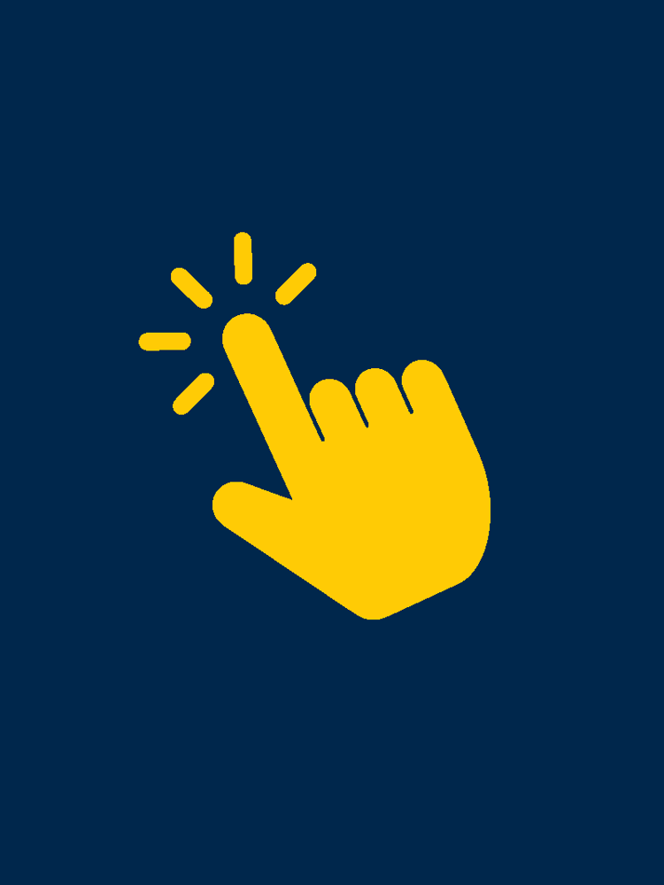 a click icon/cursor in yellow on dark blue background