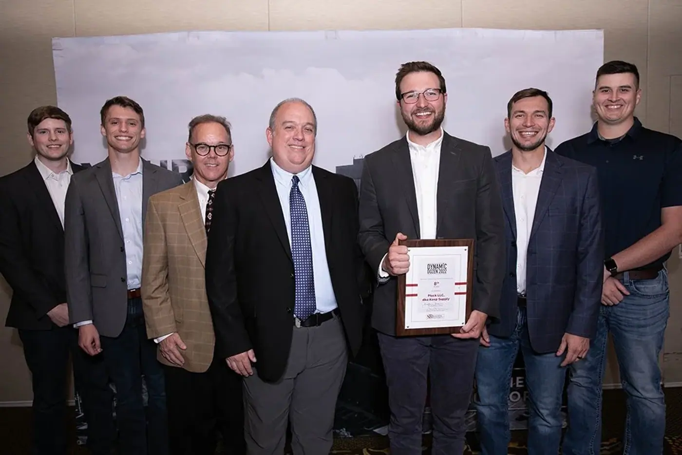 The staff at Keep Supply accepting the Springfield Business Journal's award for one of the fastest growing companies in the Ozarks in 2022.