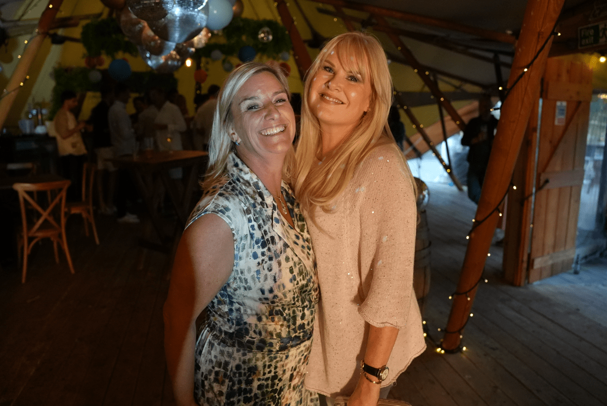 Brand leaders from IODA and The Juice Academy posing for a photo at Apprentify Group summer social event