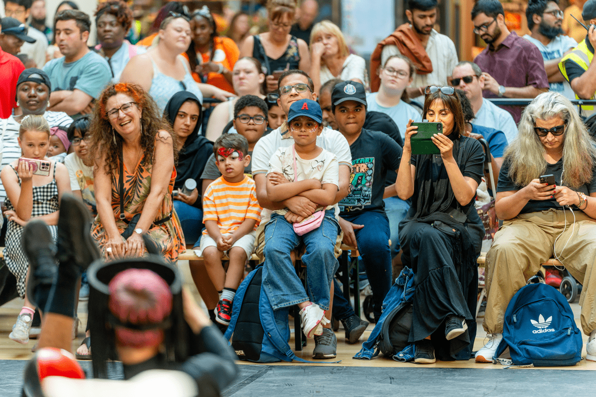 Audience enjoying performances at the Bullring during Big Weekender.