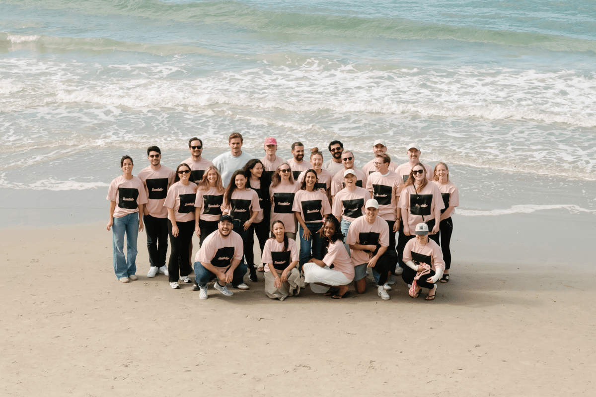 Business Support team on the beach