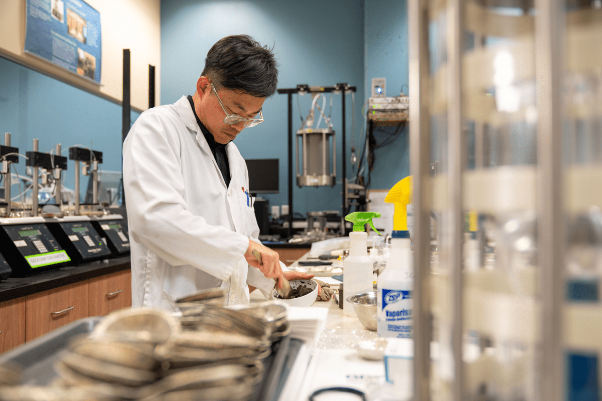 Team member working in the KCB Vancouver office lab