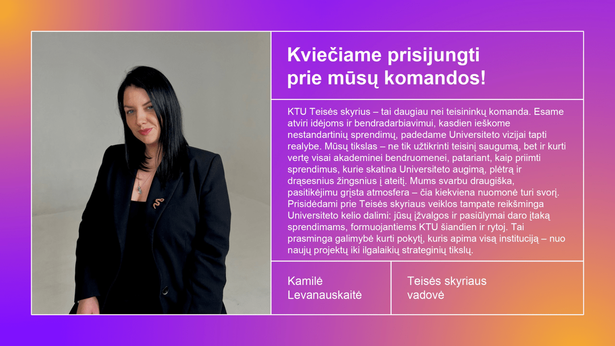 Kamilė Levanauskaitė Teisės skyriaus vadovė
