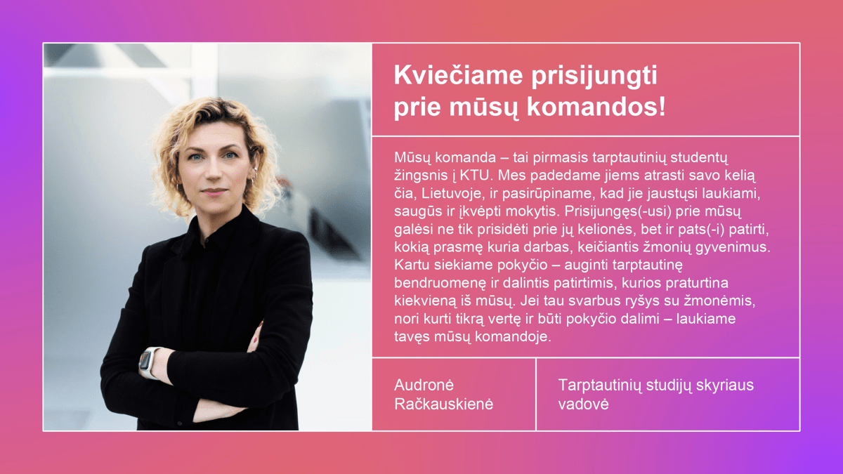 Audronė Račkauskienė Tarptautiniu studiju skyriaus vadovė KTU.jpg
