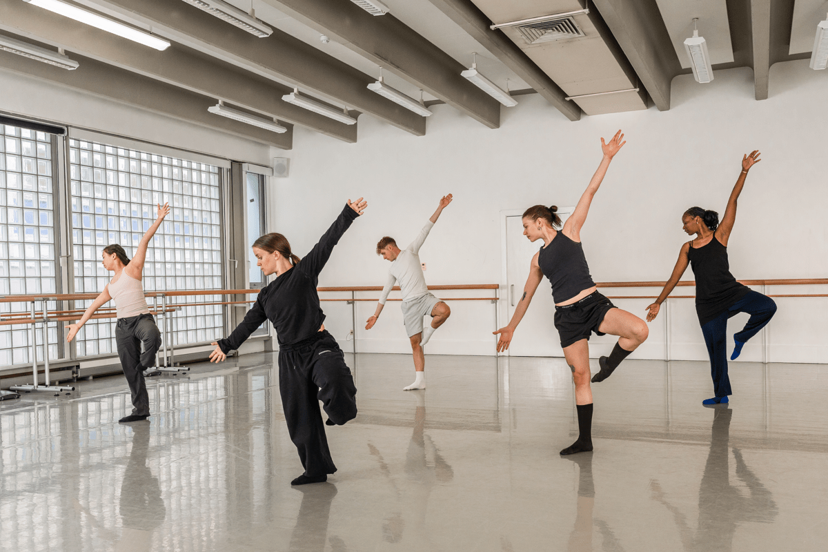 Students dancing in a studio