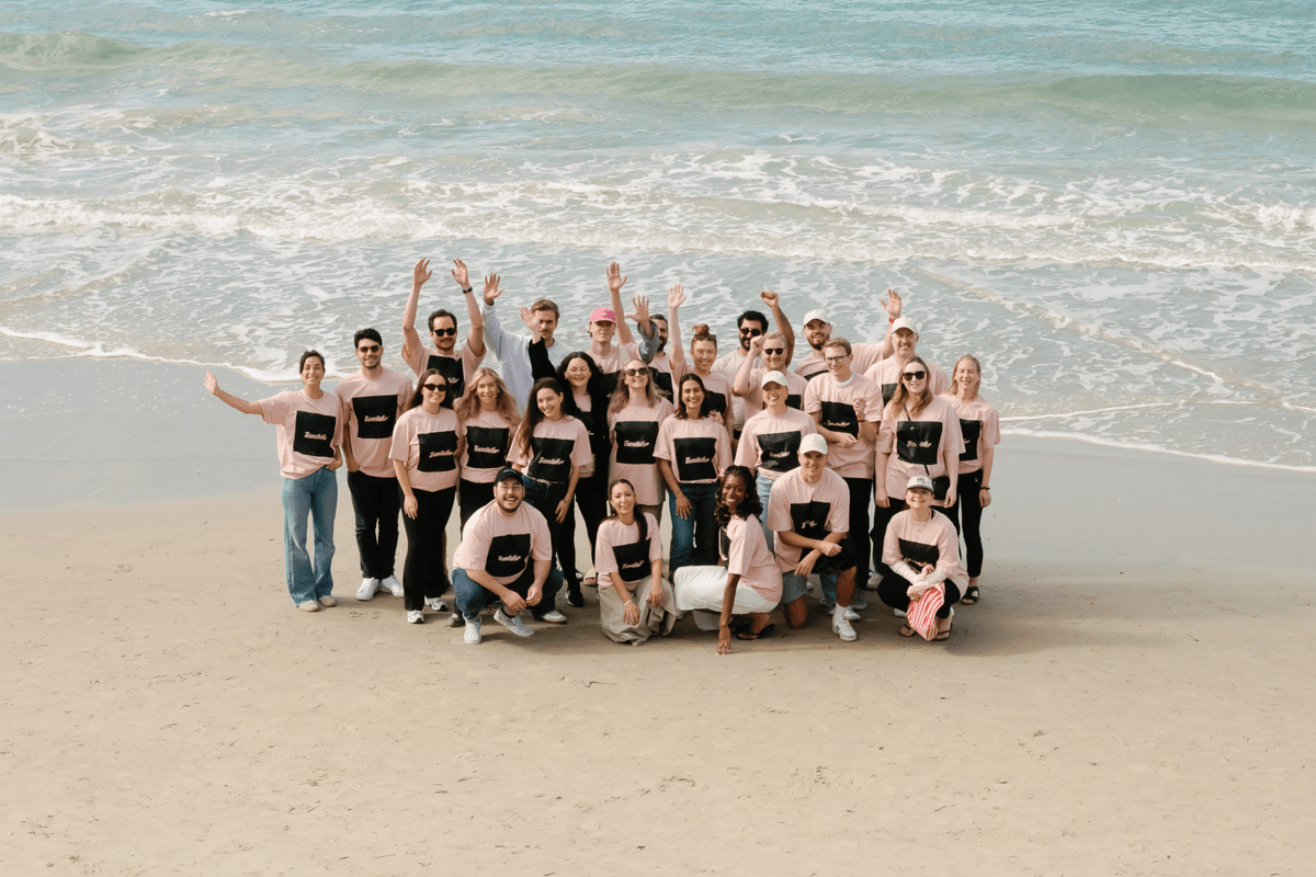 Business Support team on the beach