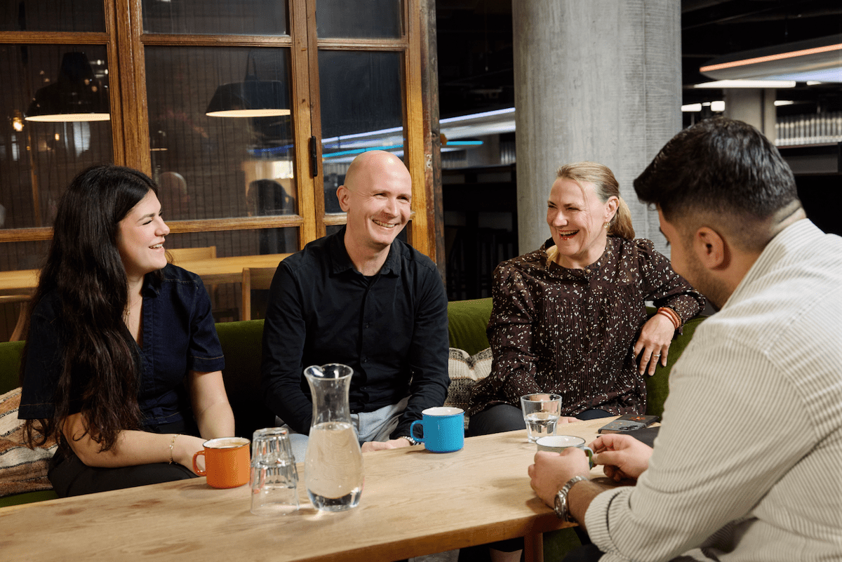 team drinking coffee 