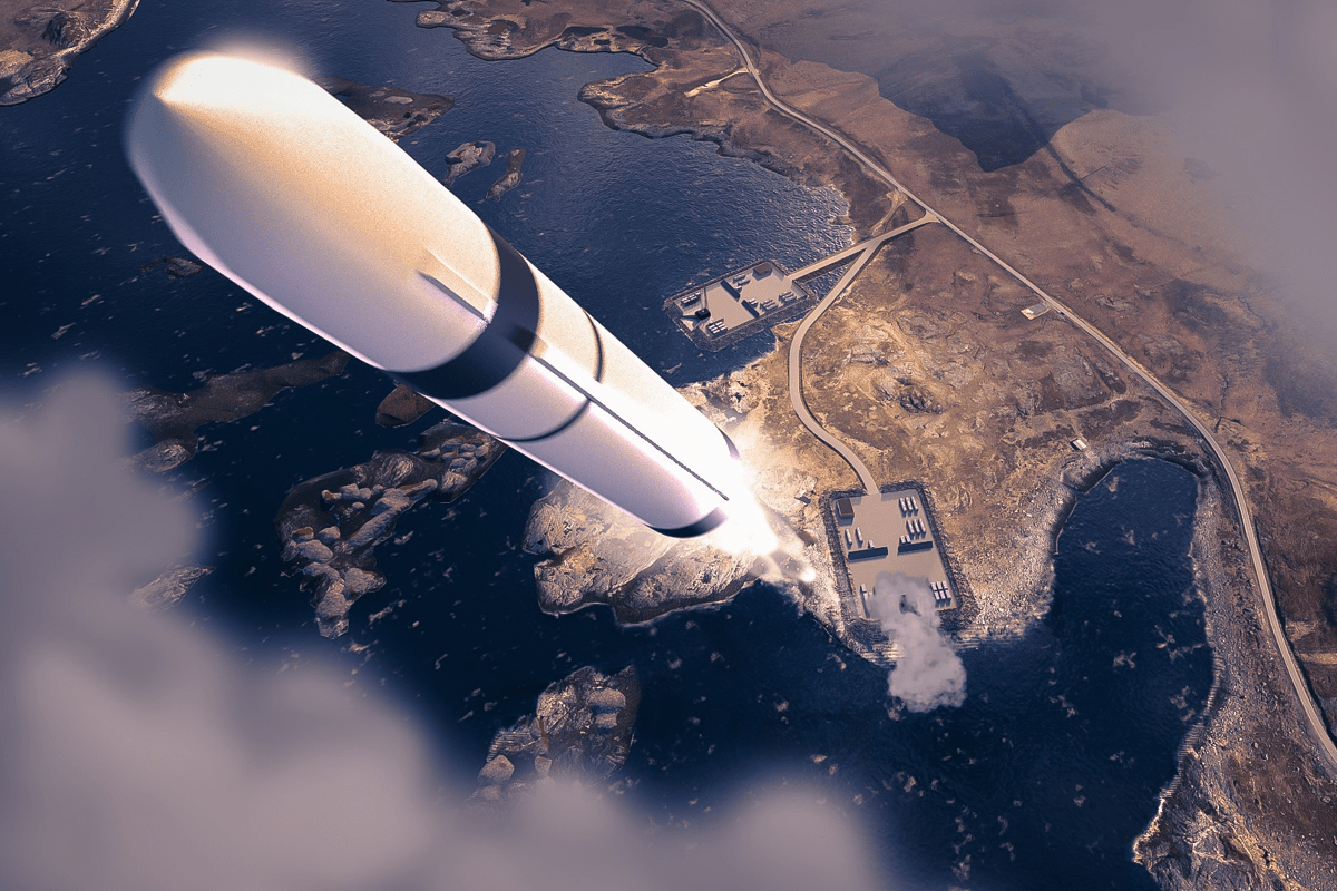 Graphic of rocket being launched from Andøya Spaceport