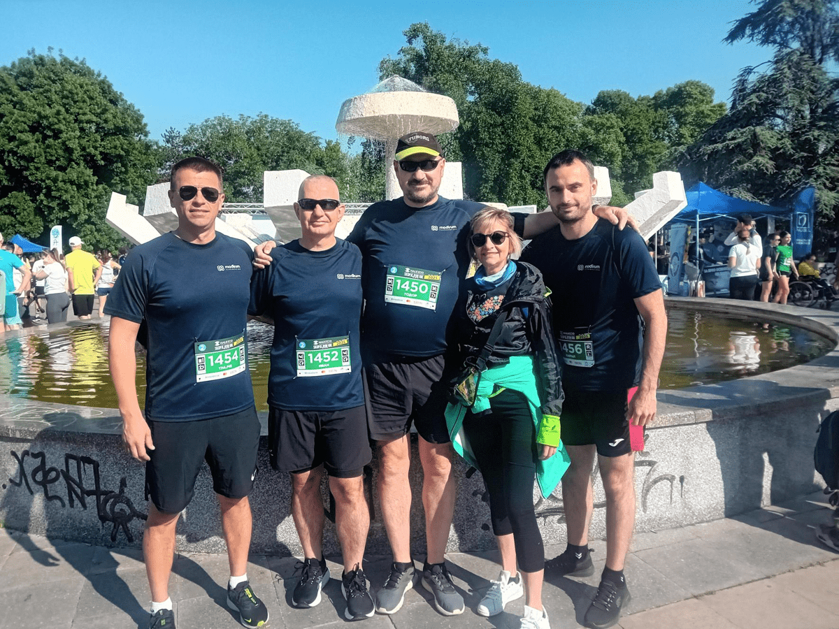 running team with woman