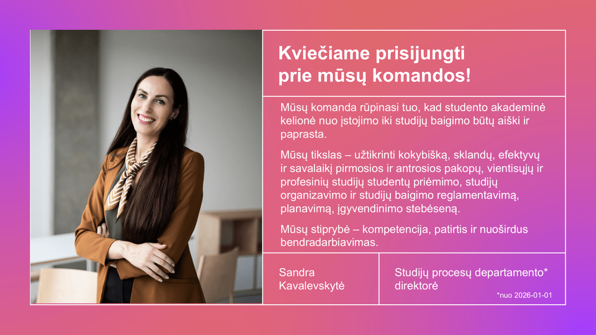 Sandra Kavalevskytė_Studijų procesų departamento direktorė
