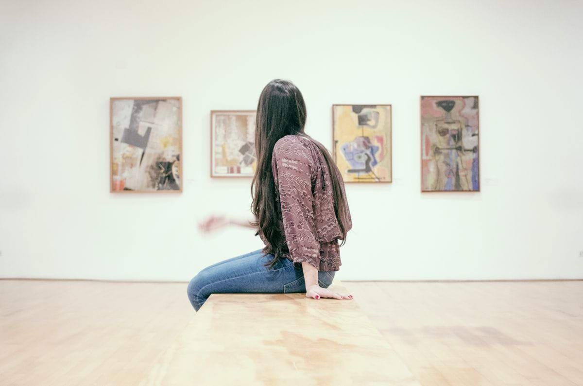 woman sitting on floor
