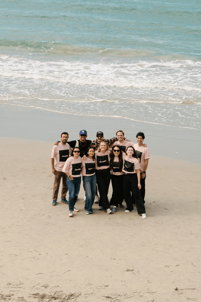 Marketing team on the beach