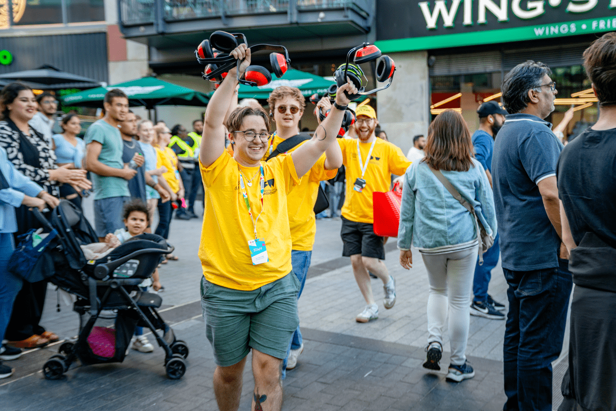 Access team flow through audiences during Birmingham Weekender Festival.