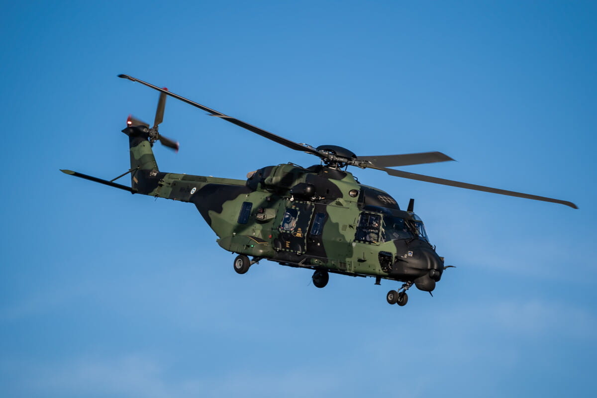 NH 90 by Finnish aviation at the Helsinki airshow 2021