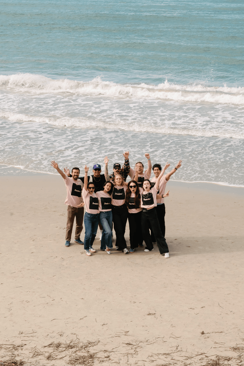 Marketing team on the beach