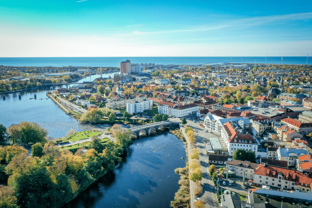 Drönarbild stadsvy FBG