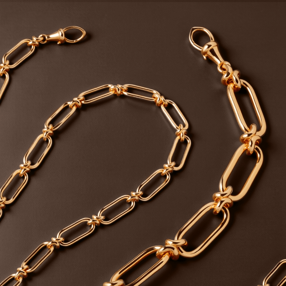 knuckle chains in yellow gold