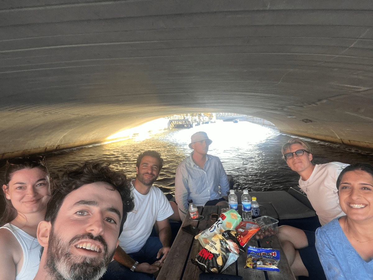 Copenhagen team on a boat together