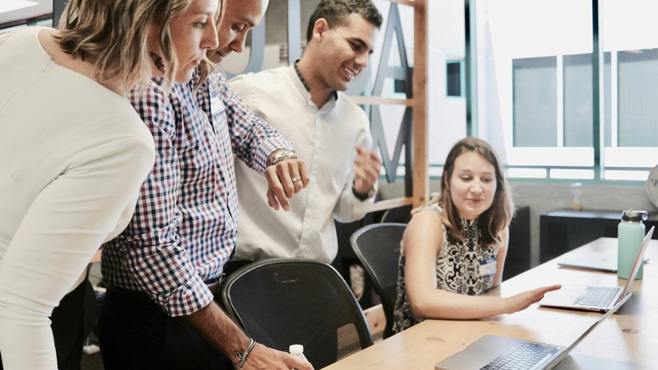 A group of friends at a coffee shop