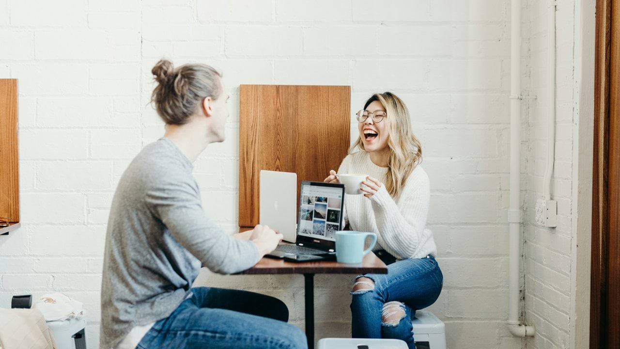 A group of friends at a coffee shop