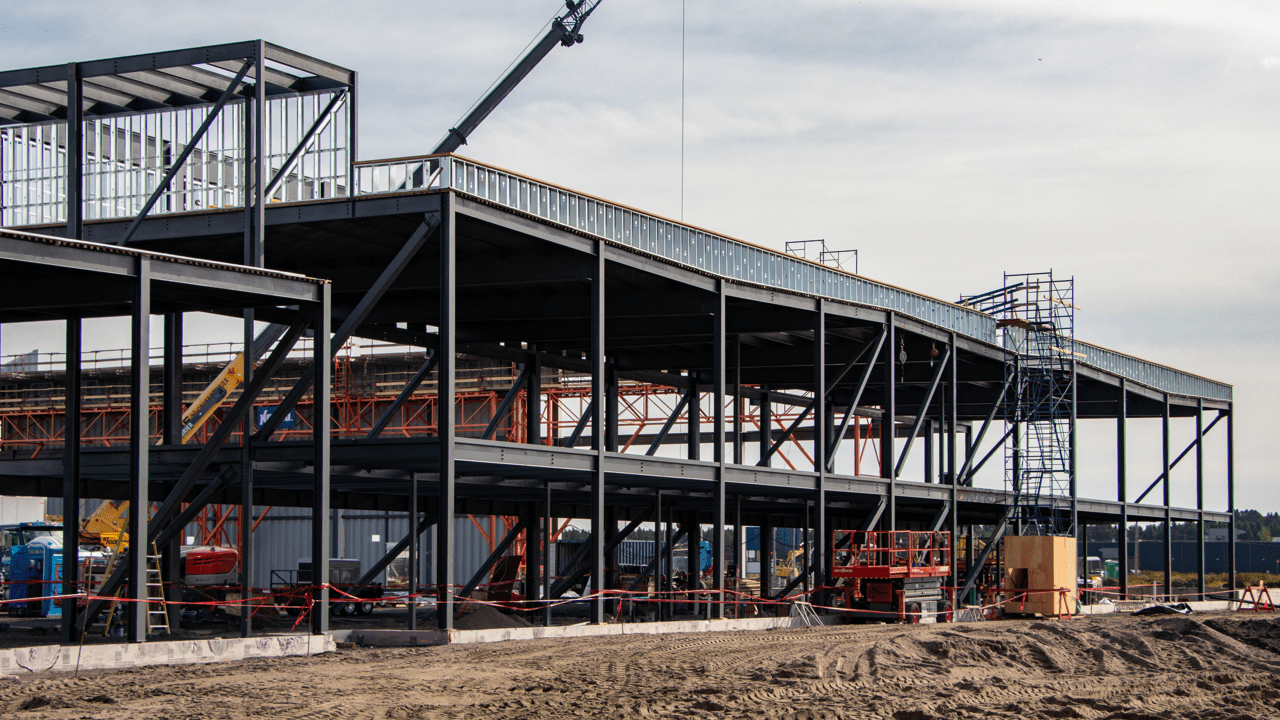 Stade de soccer en construction