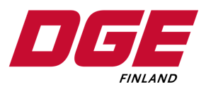 Yrityksen DGE Finland logotyyppi