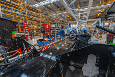 Een trailerconstructie in de productie van D-TEC