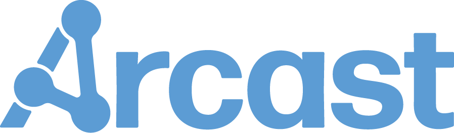 The Arcast logo in the Arcast blue color.