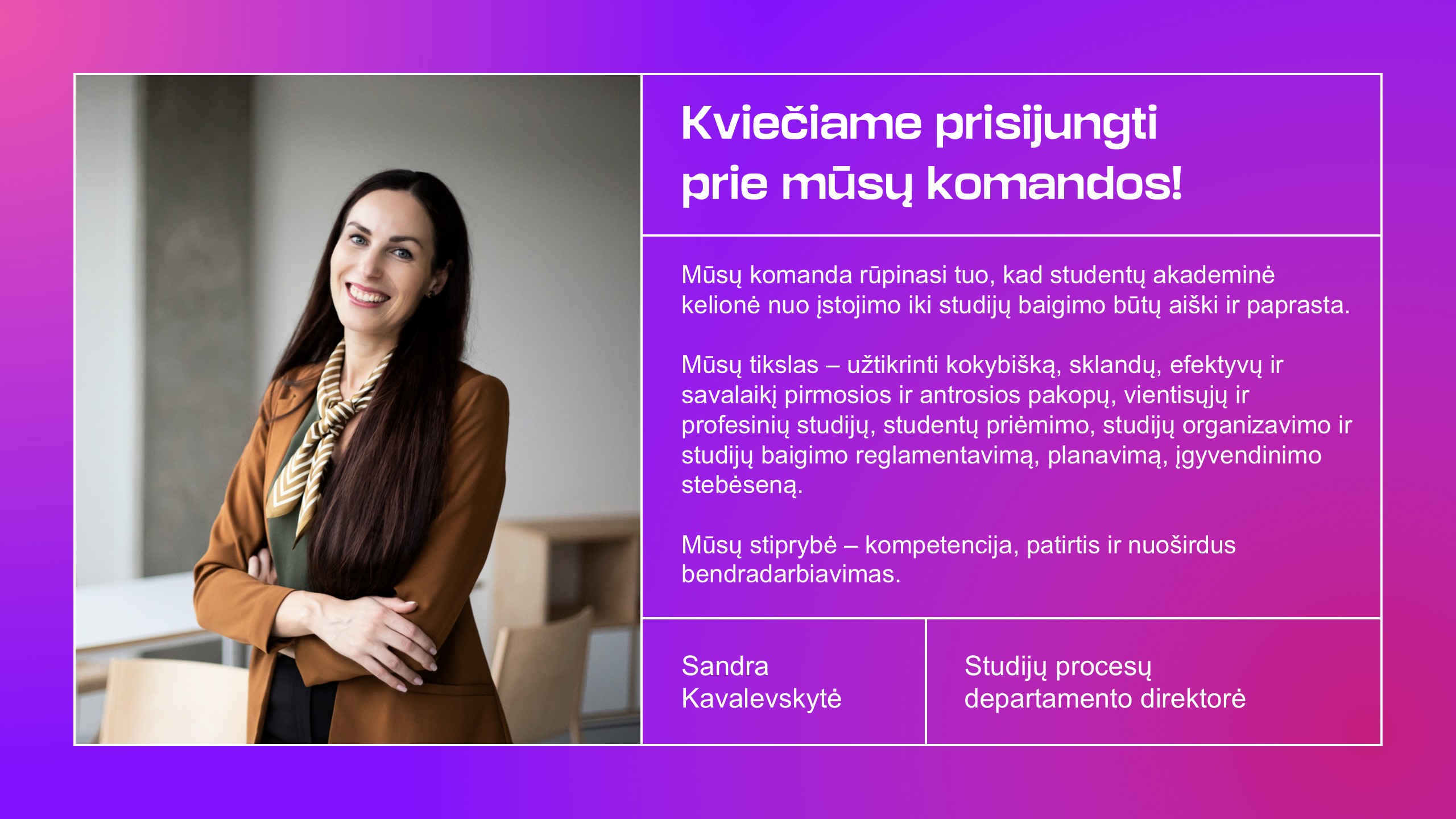 Vadovo kvietimas prisijungti