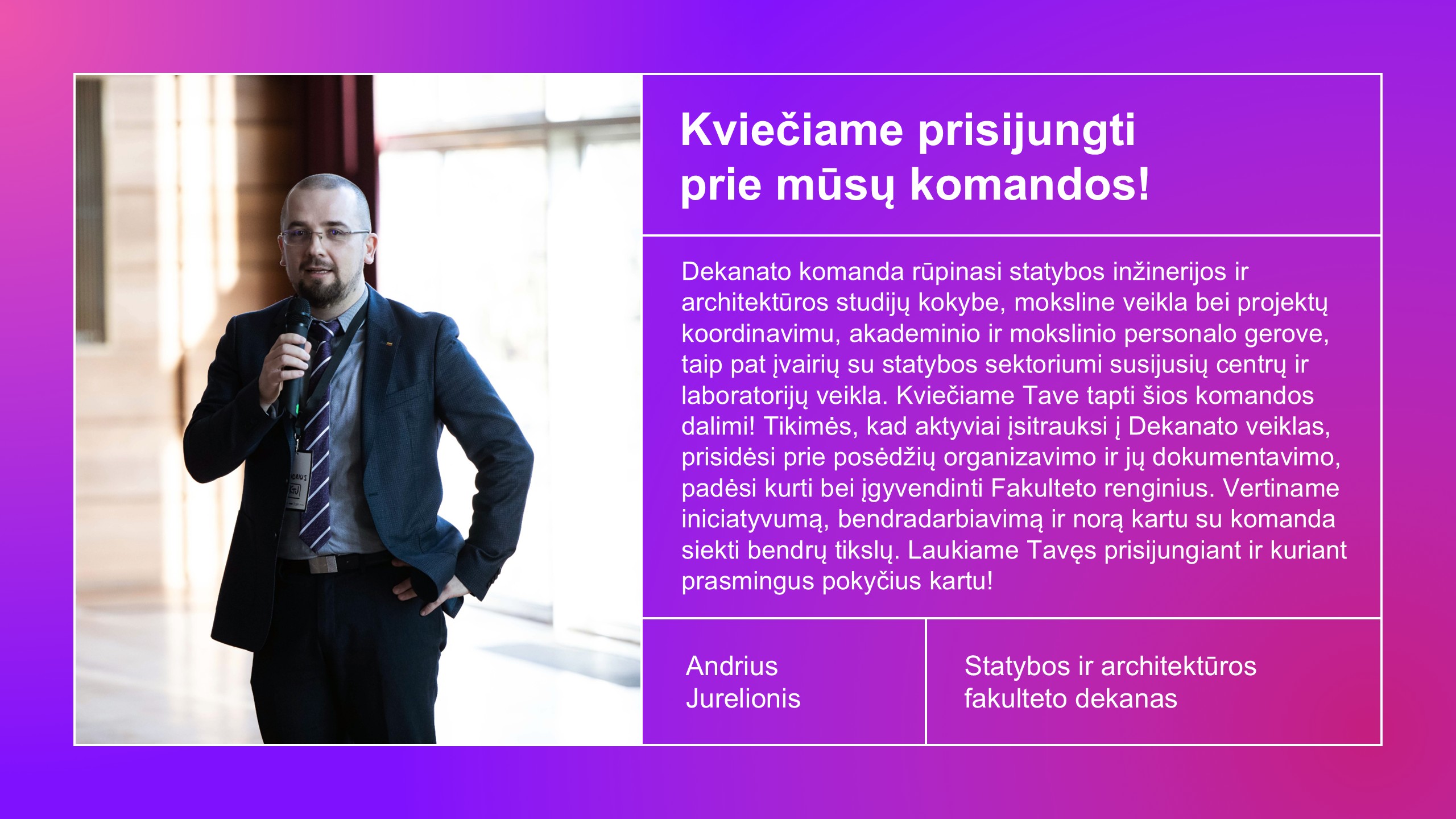 Vadovo kvietimas prisijungti