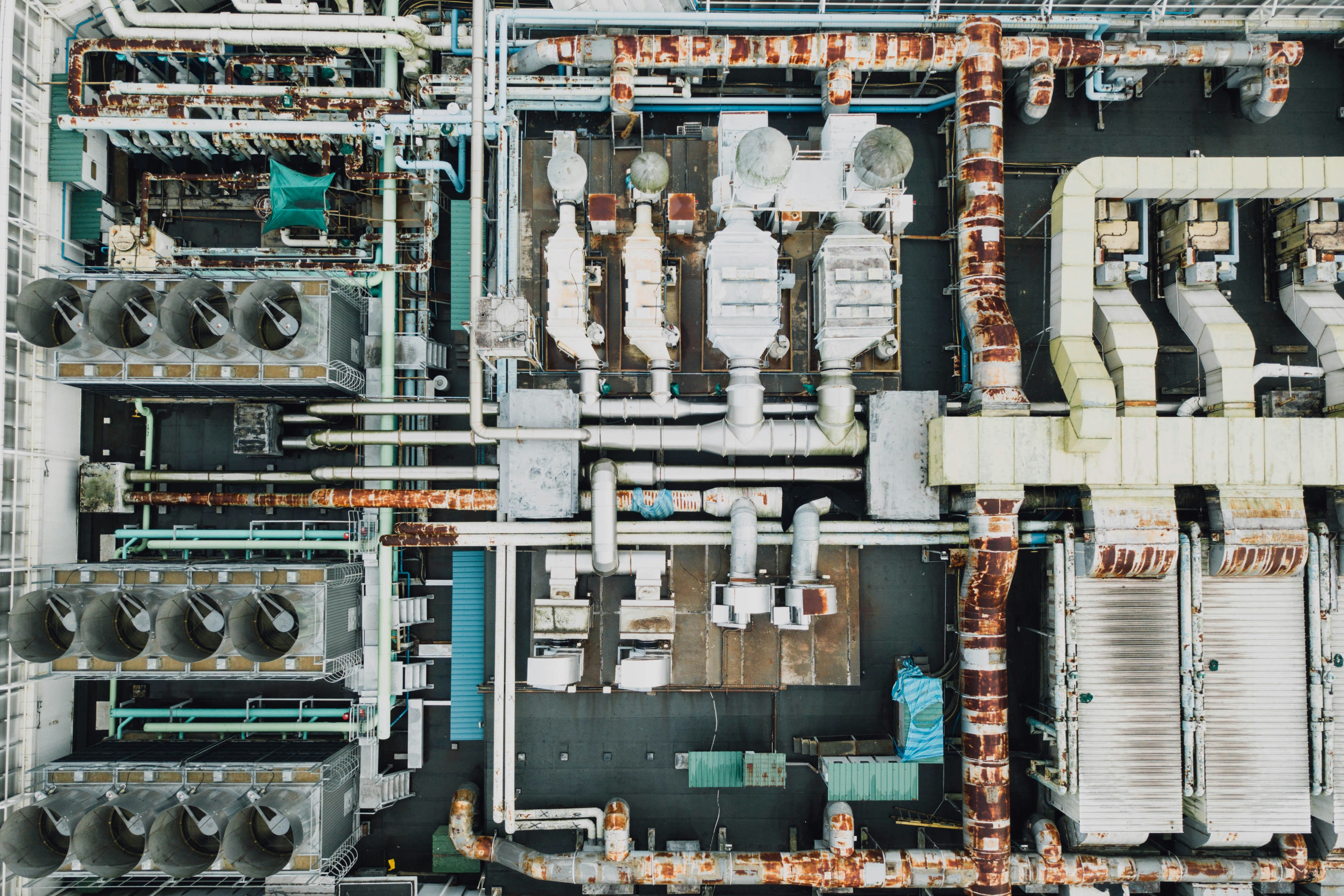 aerial view of industrial factory