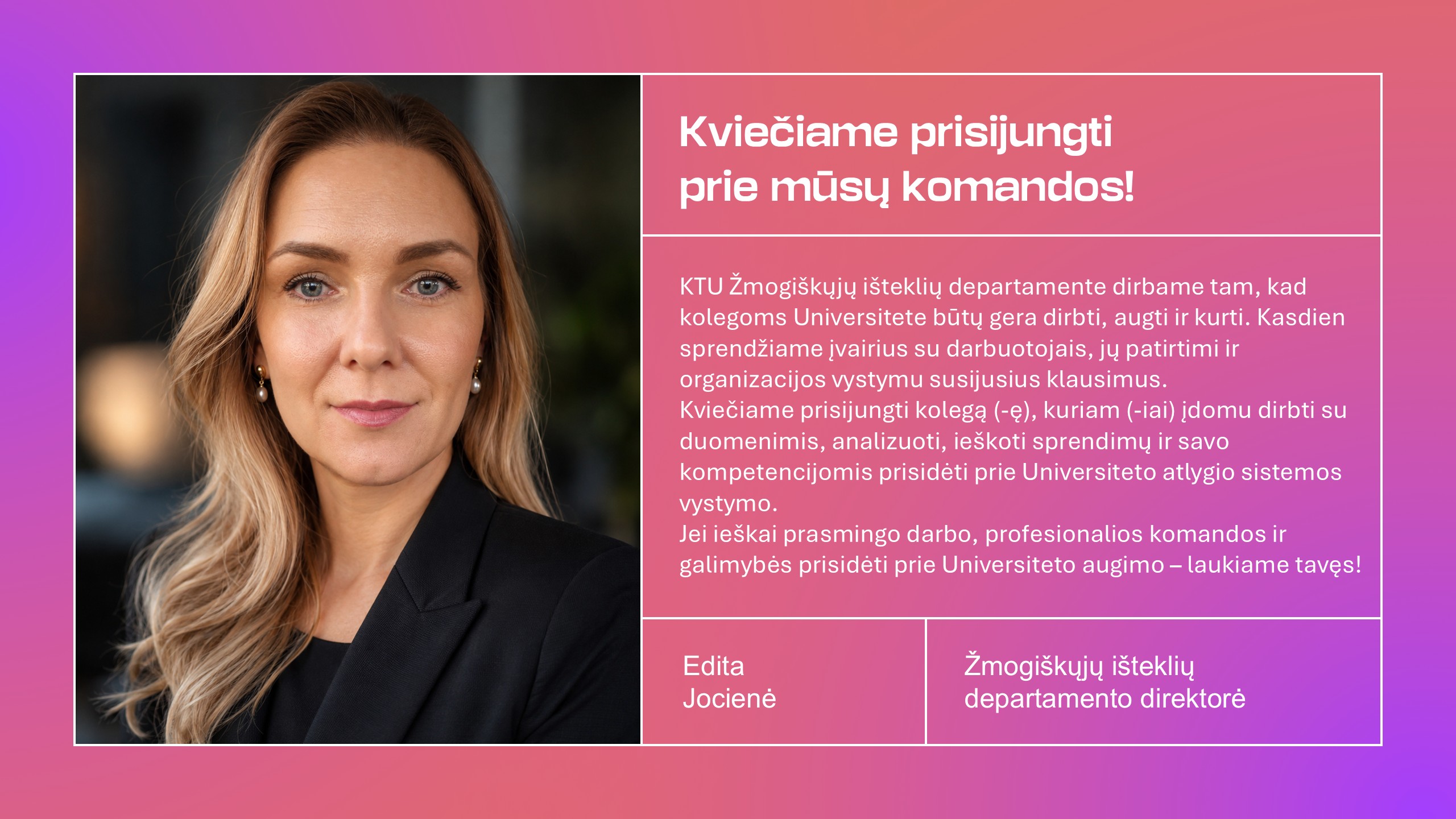 Vadovo kvietimas prisijungti prie komandas