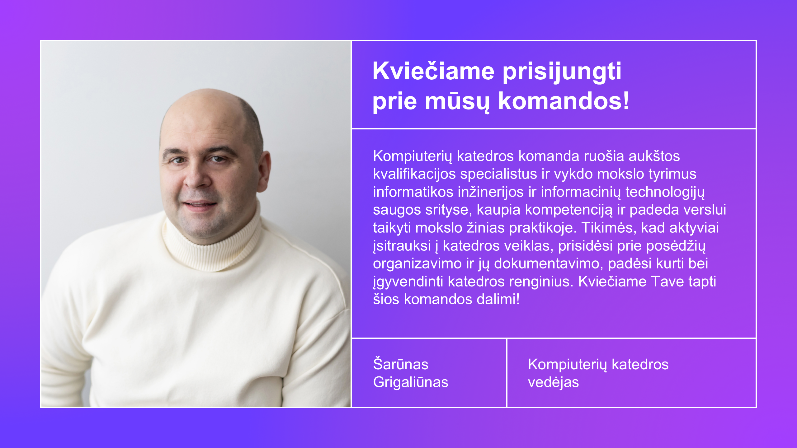 Vadovo kvietimas prisijungti prie komandos