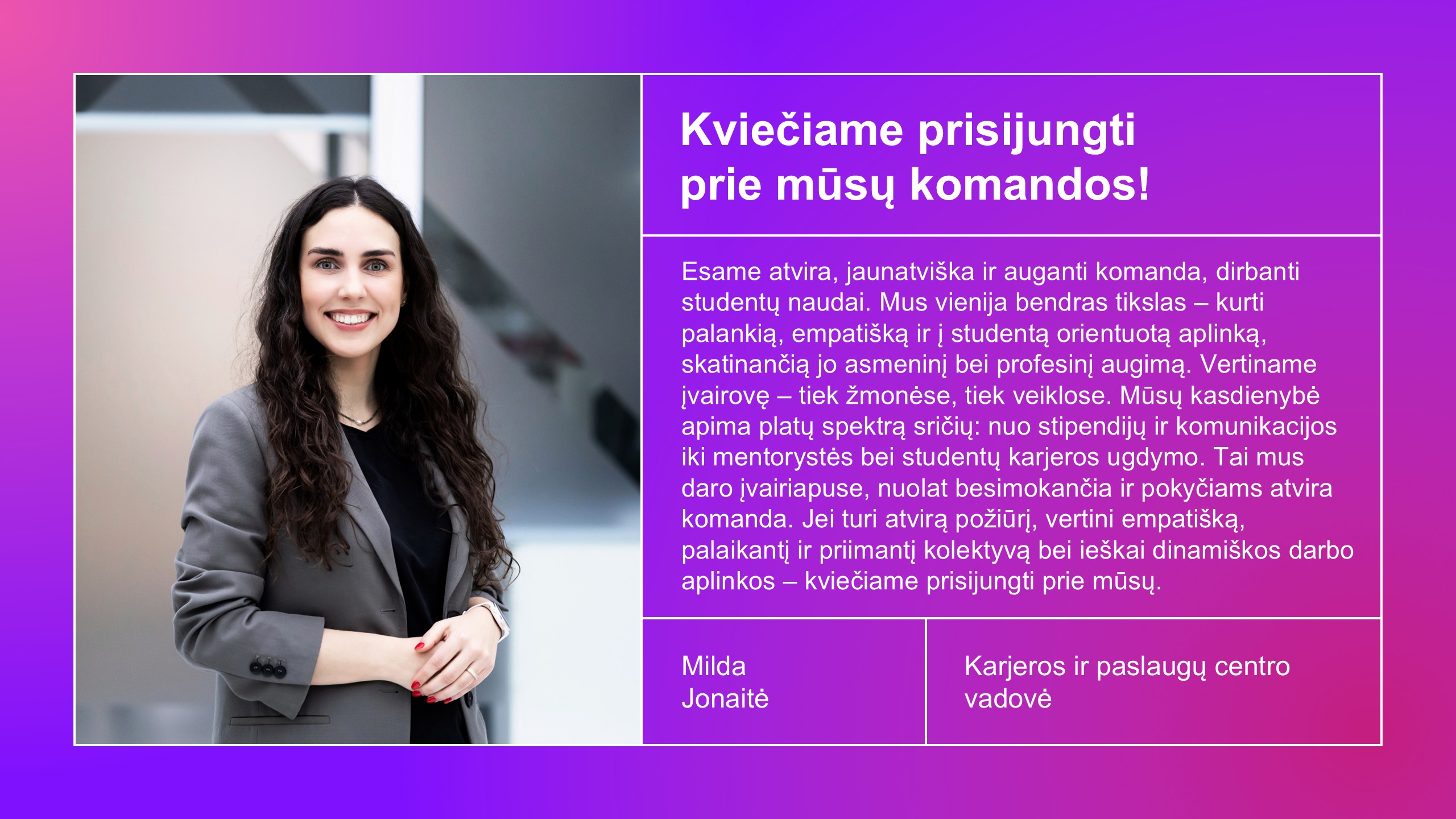 Vadovės kvietimas kandidatuoti