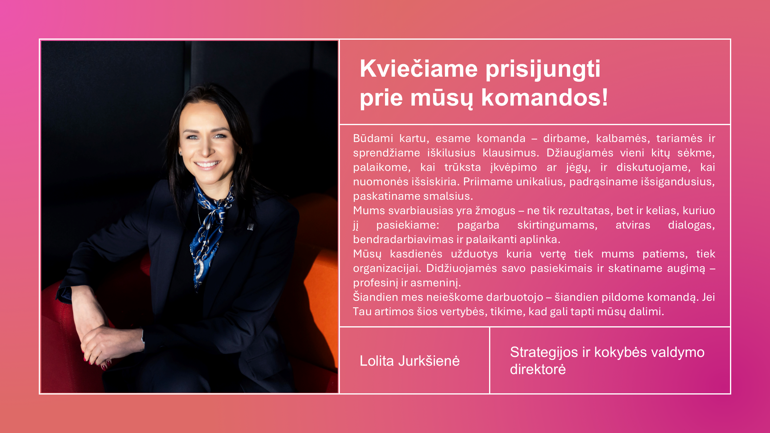 Vadovo kvietimas prisijungti prie komandos KTU