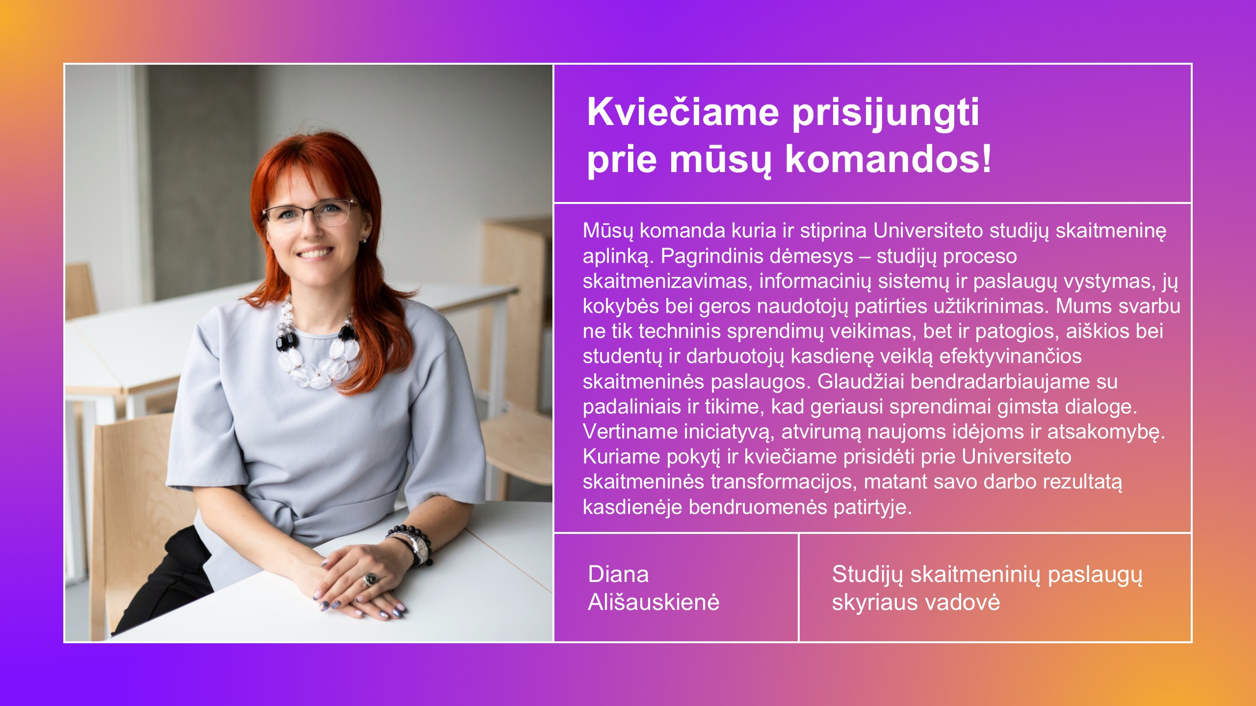 Vadovo kvietimas prisijungti