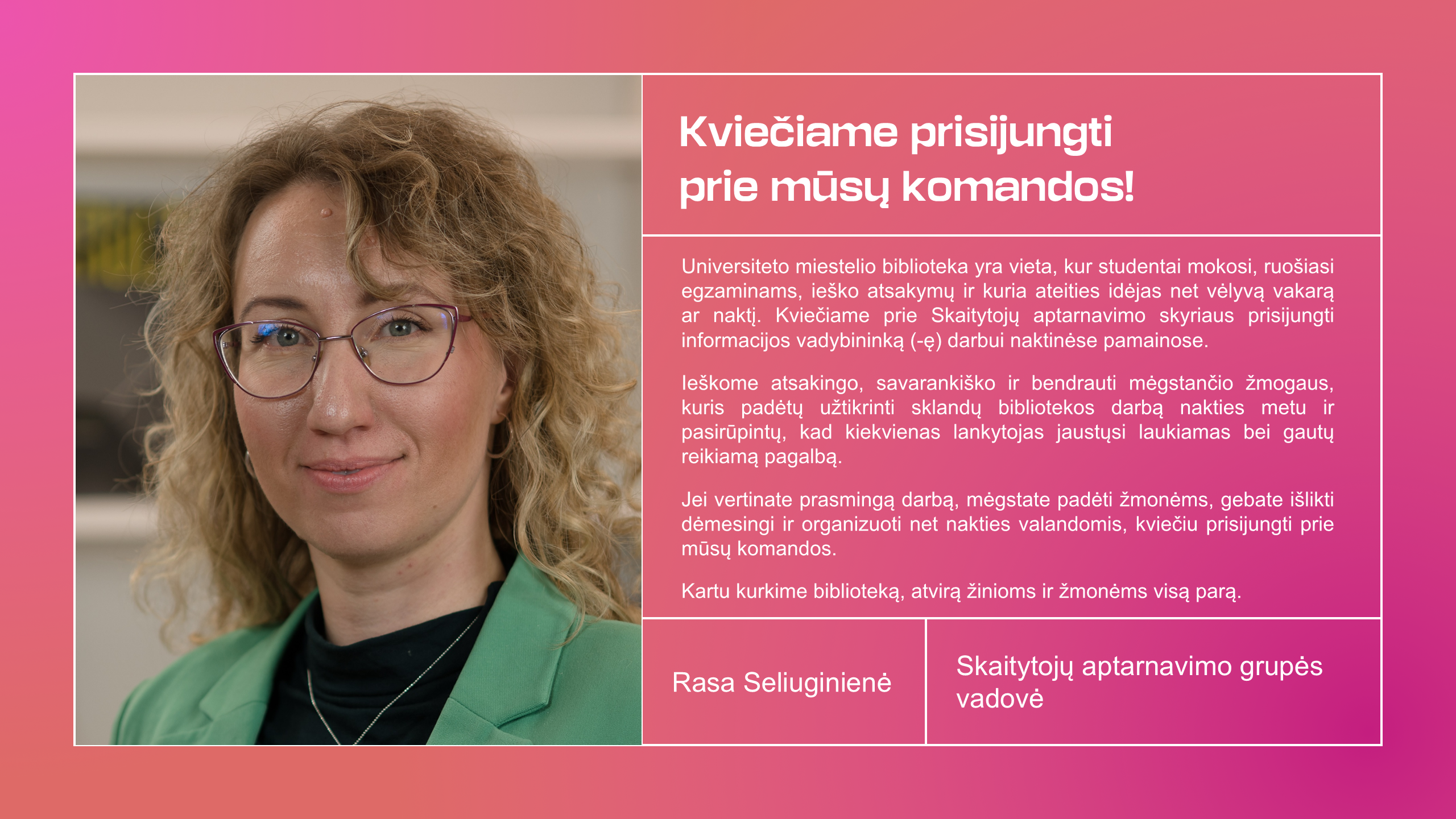 Vadovo kvietimas prisijungti prie komandos