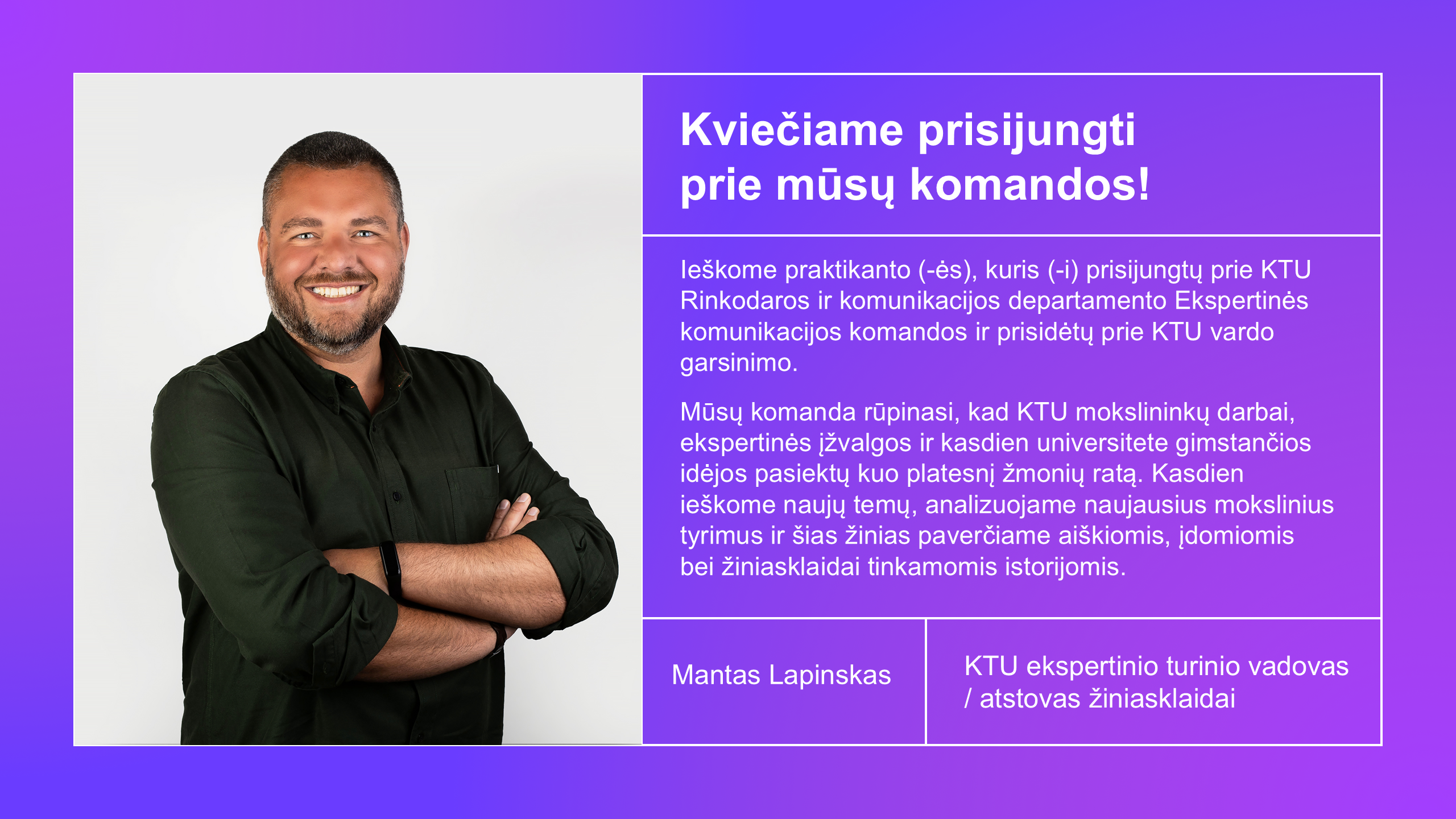 Vadovo kvietimas prisijungti prie komandos