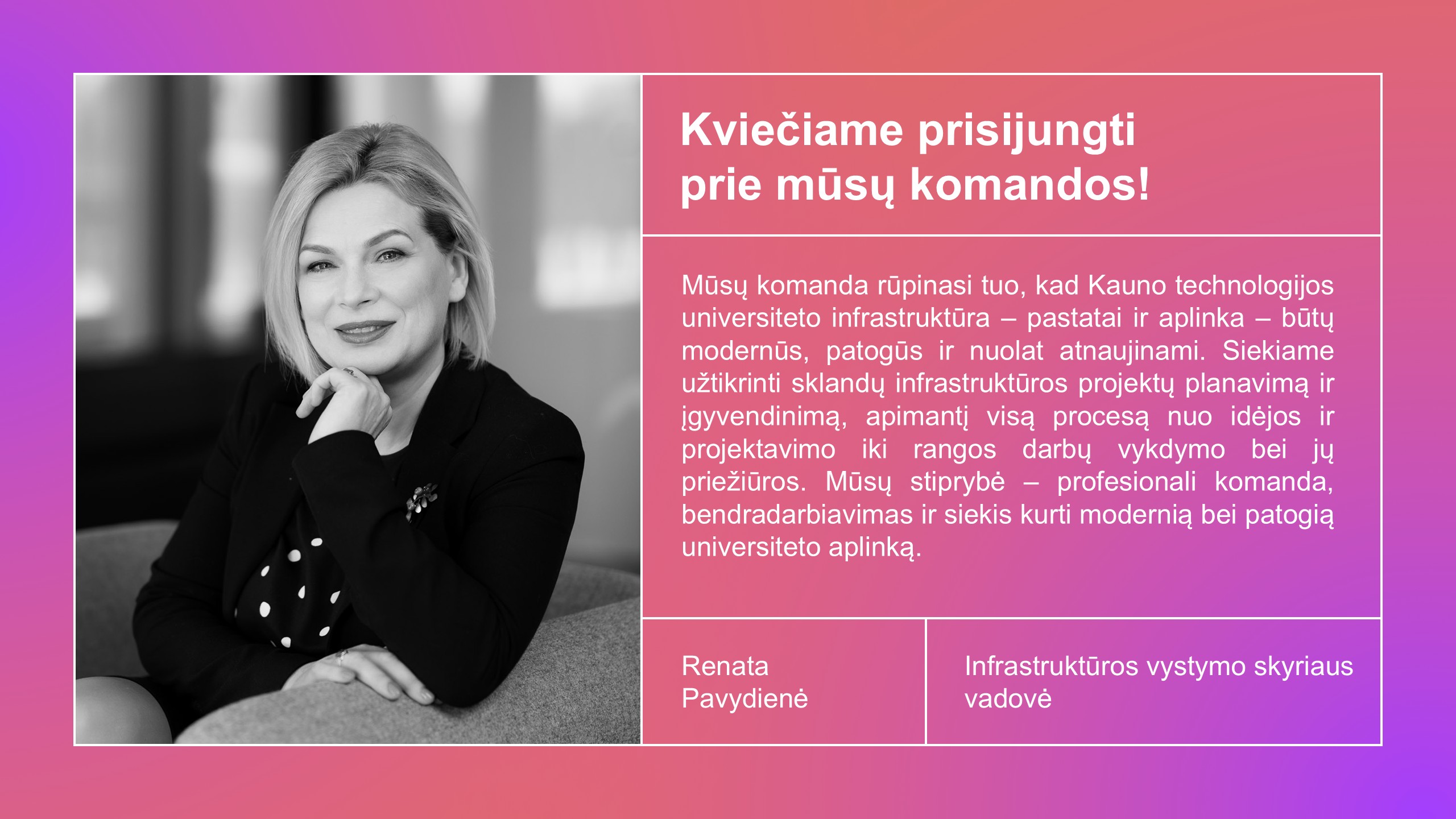 Vadovo kvietimas prisijungti KTU