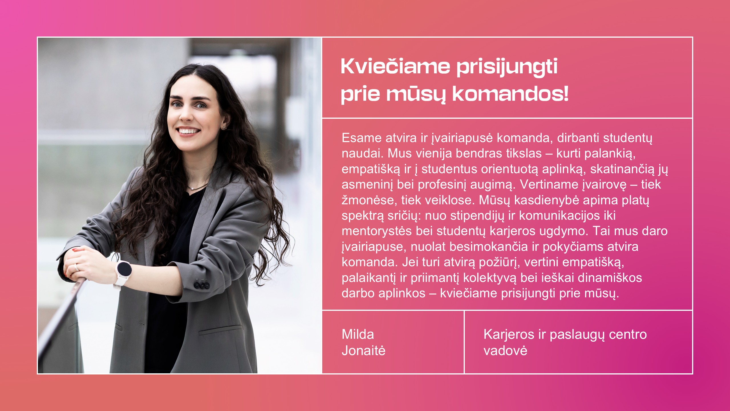 Vadovo kvietimas prisijungti
