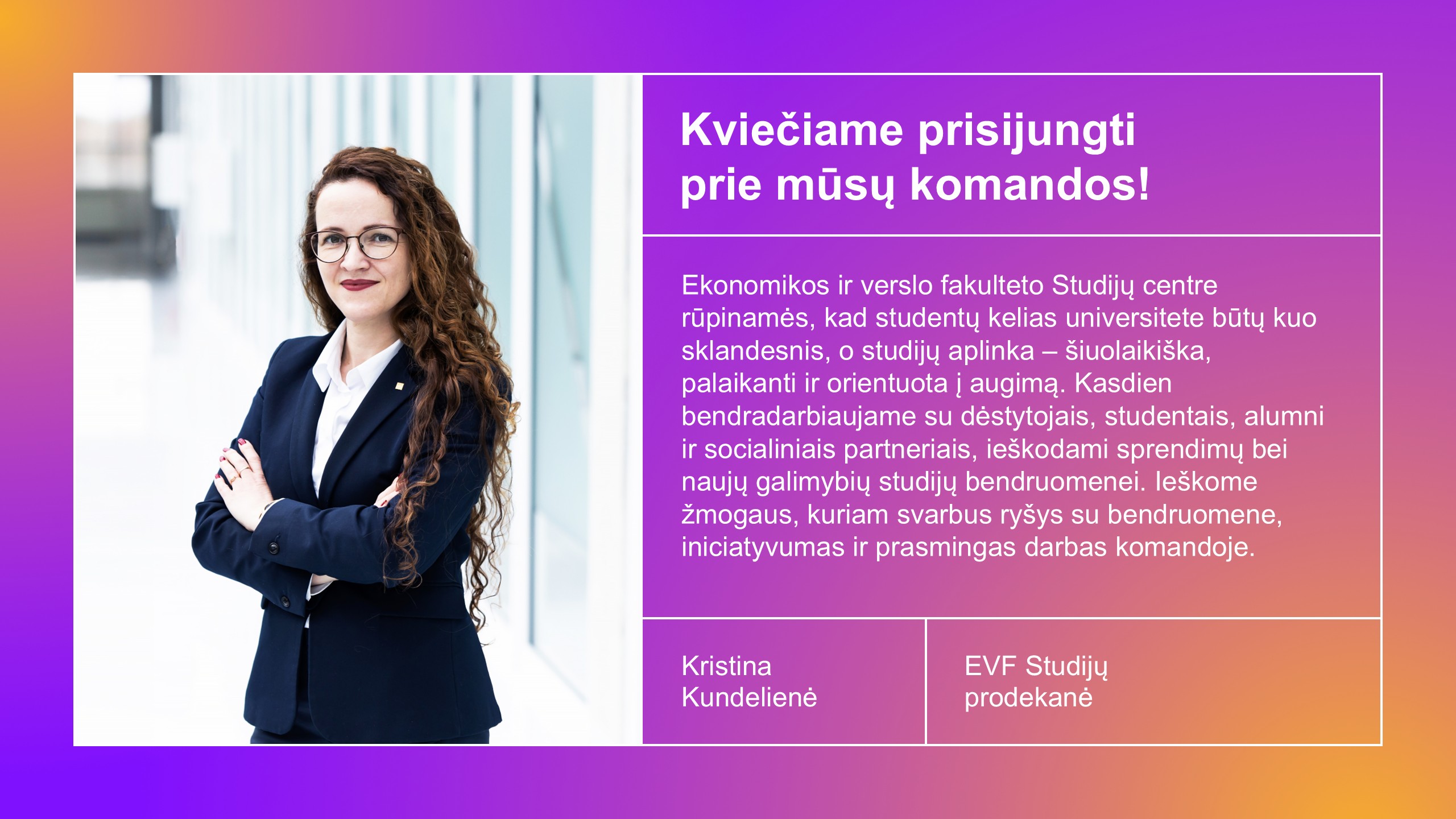Vadovo kvietimas prisijungti prie komandos