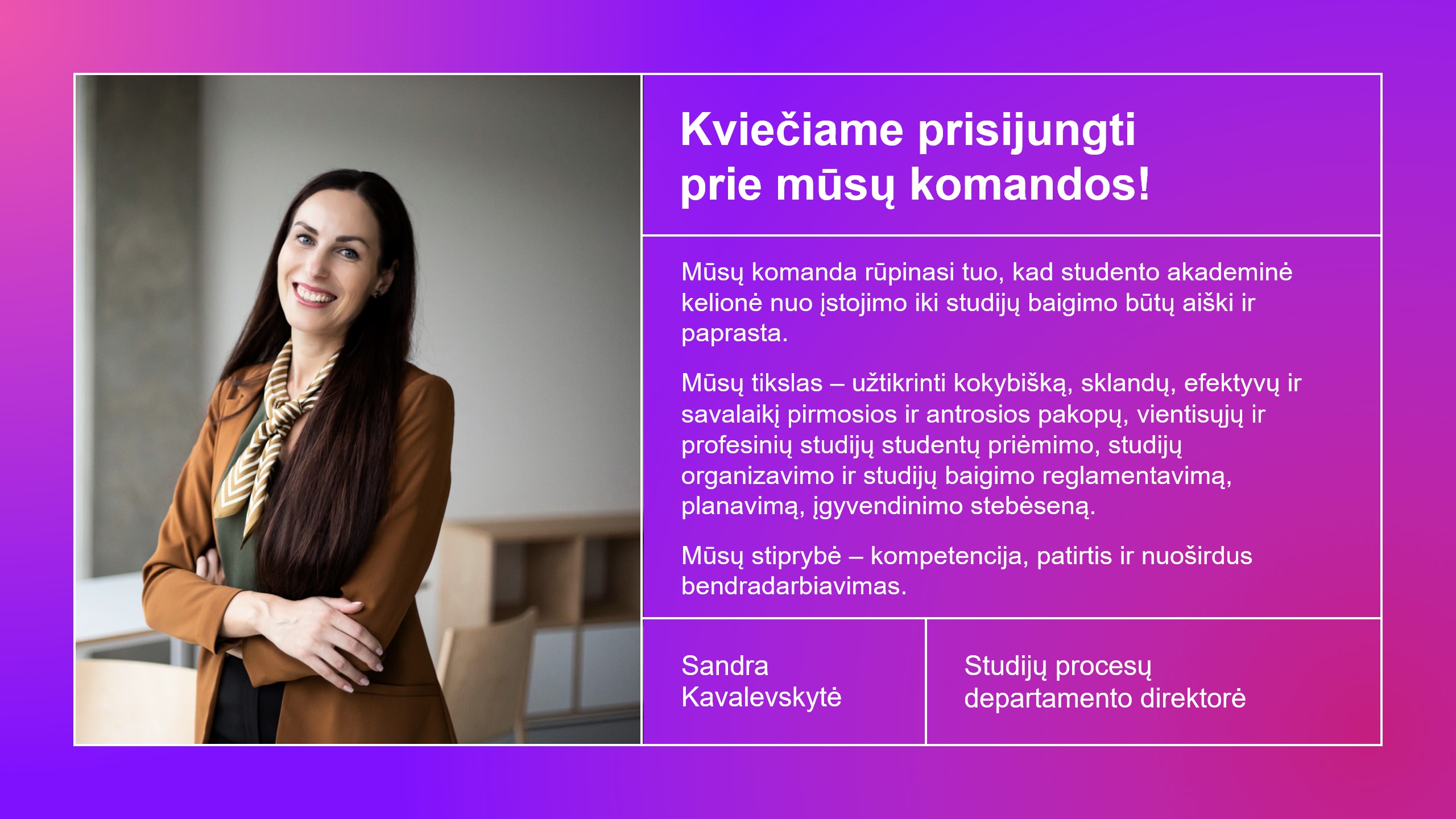 Vadovo kvietimas prisijungti prie komandos