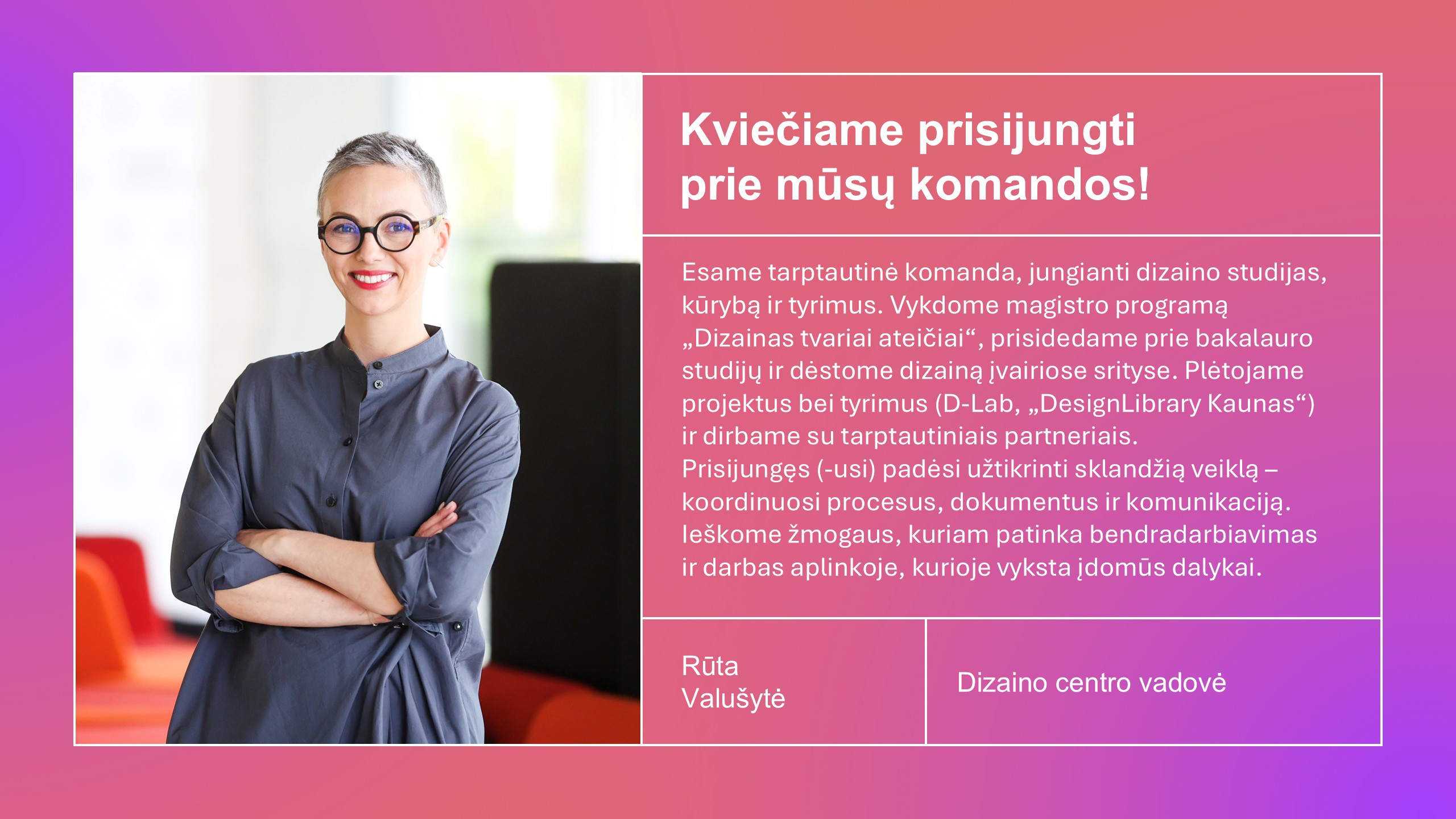 Vadovo kvietimas prisijungti