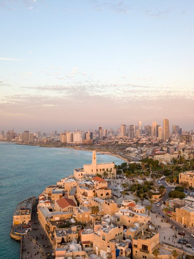 aerial view photography of city beside body of water