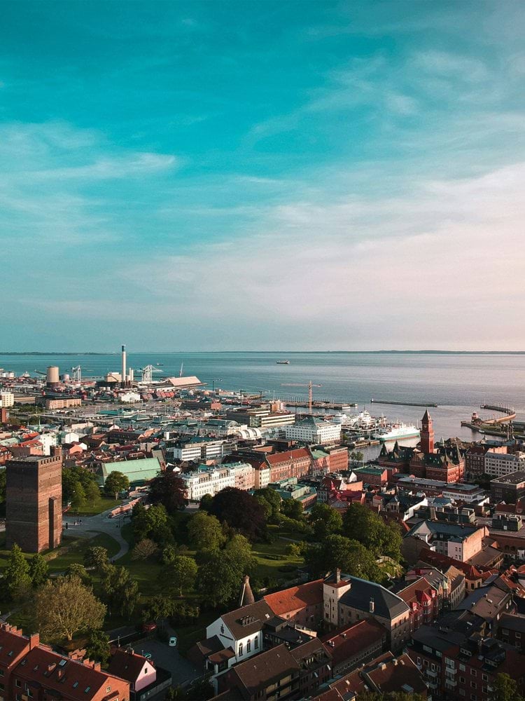 a view of a city from a high point of view