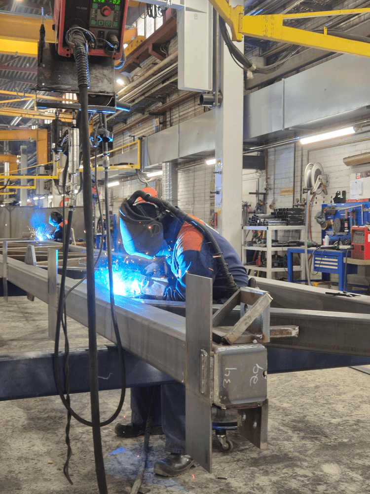 Welders working on steel structures