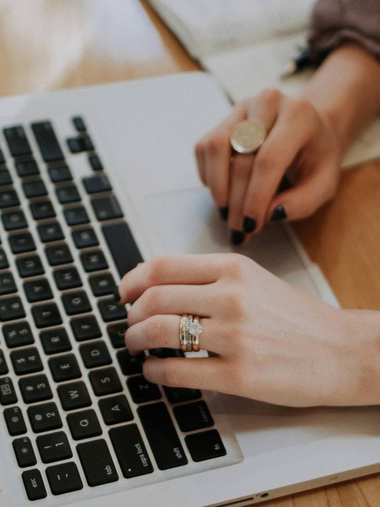 person using MacBook