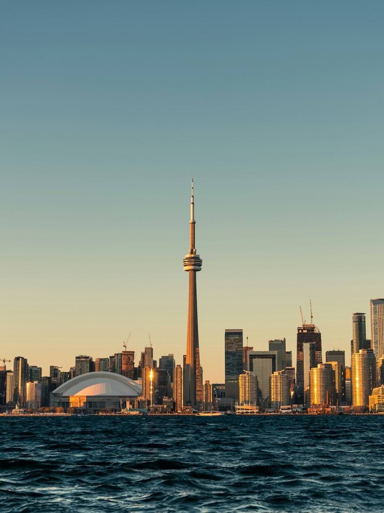 a view of a city skyline from a body of water